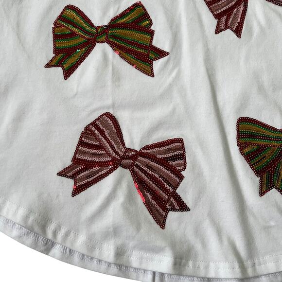 Joei and I White Ribbons Sequins T-shirt Women Size Large NWT | 19-35 - Picture 5 of 7